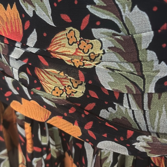 Verb by Pallavi  Singhee Vibrant floral dress with beaded sleeves. 100% viscose - Picture 3 of 6